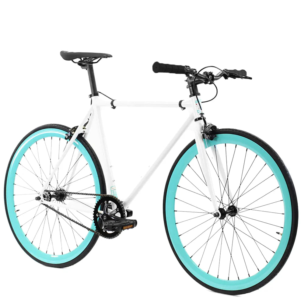 GOLDEN CYCLES HEAVEN COMPLETE BIKE WHITE w/TEAL RIMS (WEST COAST)